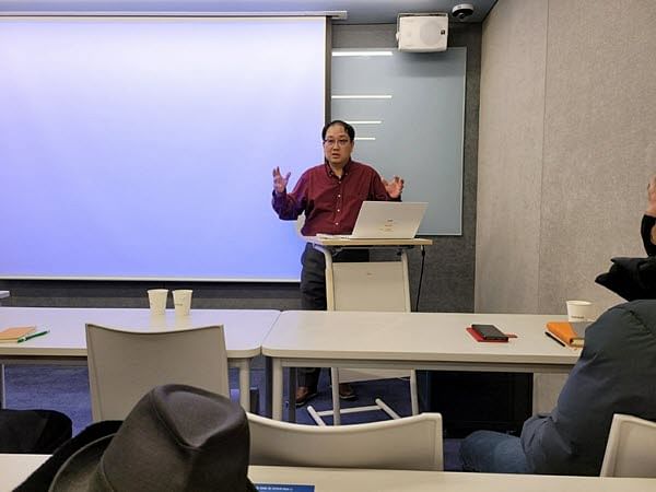 Kim Sang-young, Chairman, SOiVA, teaches university students in Korea about SOiVA’s work.
