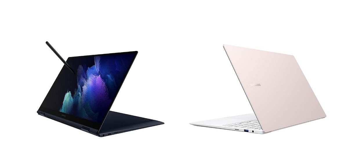 [Galaxy Book Pro 360 (Mystic Navy) and Galaxy Book Pro (Mystic Pink Gold)]. Credit: Samsung