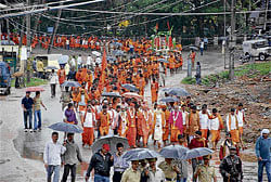 Sri Ram Sene activists protest in Bababudangiri