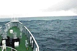 Vessel takes on waves and wins