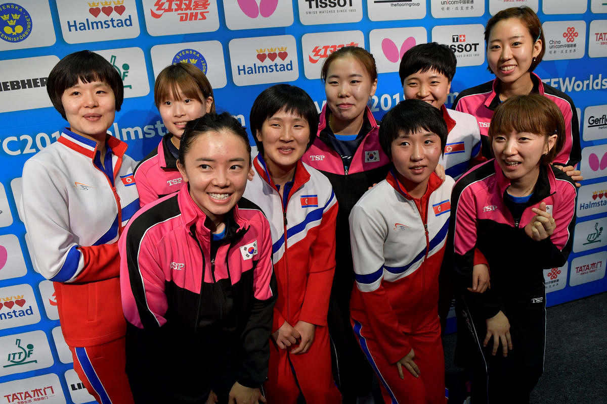 Koreas unite at table tennis worlds