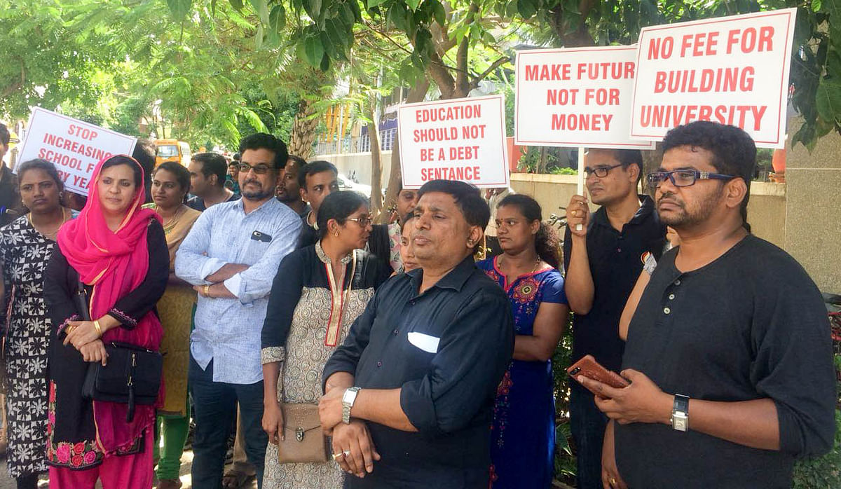 Parents protest against school over fee hike