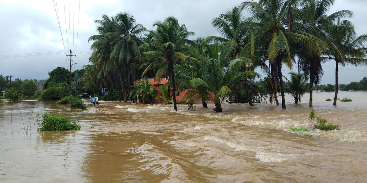 Rainwater enters low areas in Udupi; people shifted