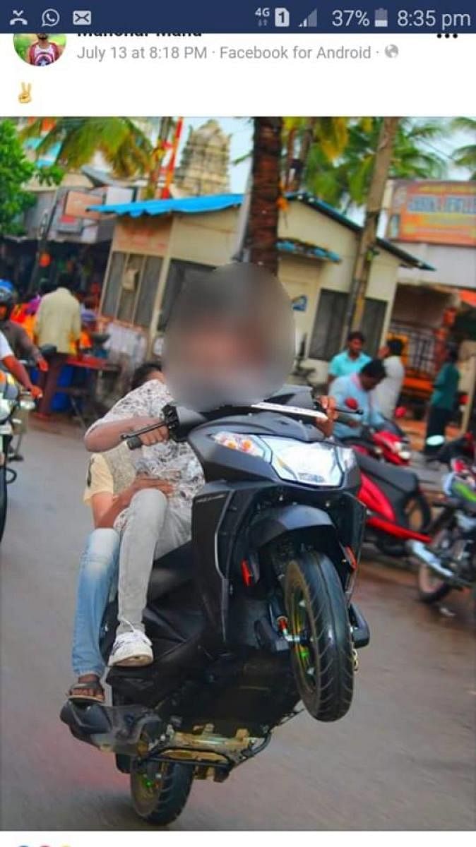 Student booked for wheelie stunts in RT Nagar