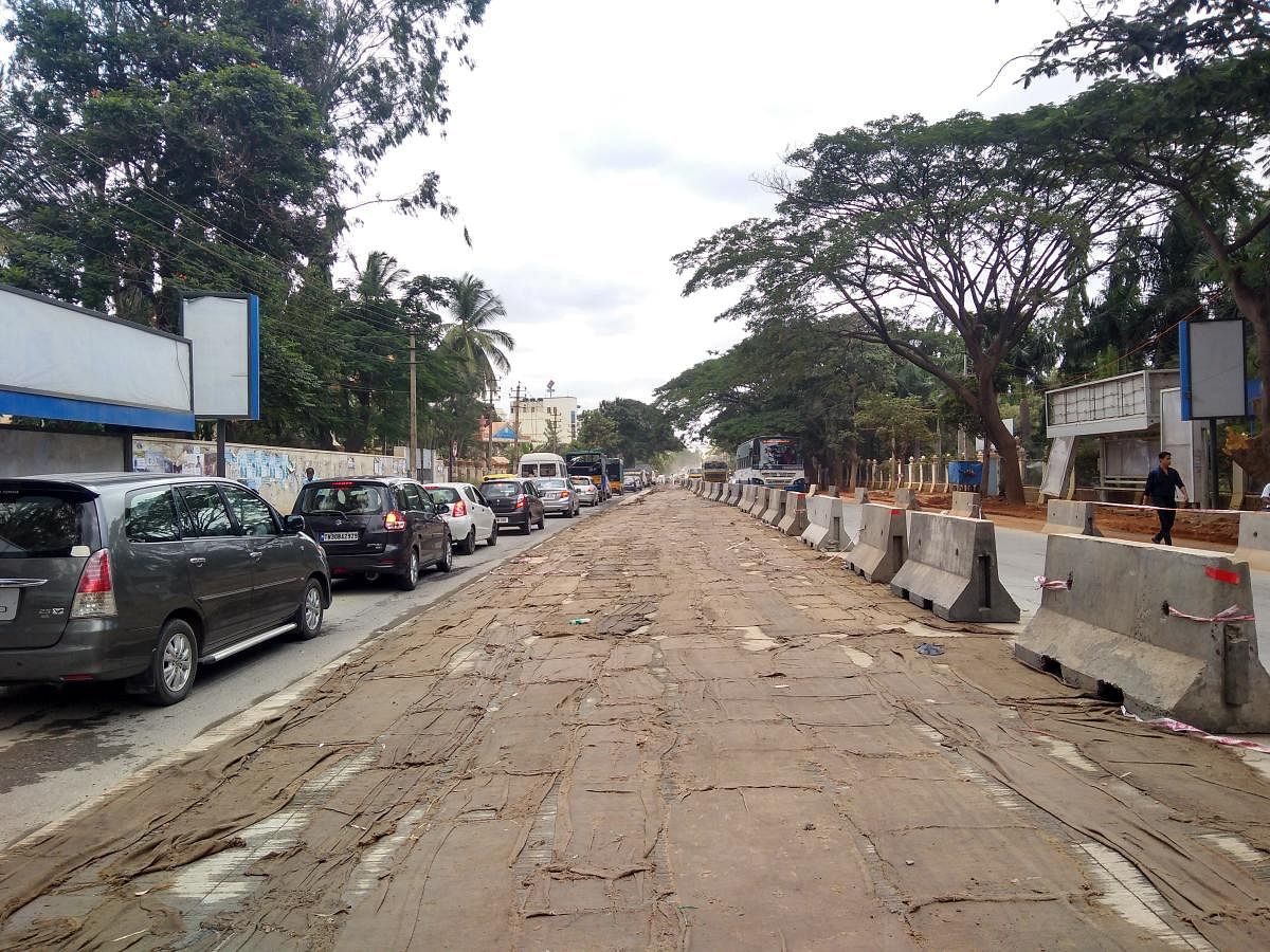 White-topping near Kadugodi Rd leaves commuters in fix