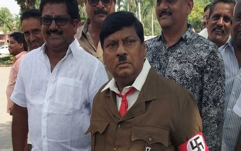 TDP MP dresses like Hitler to send PM Modi a message