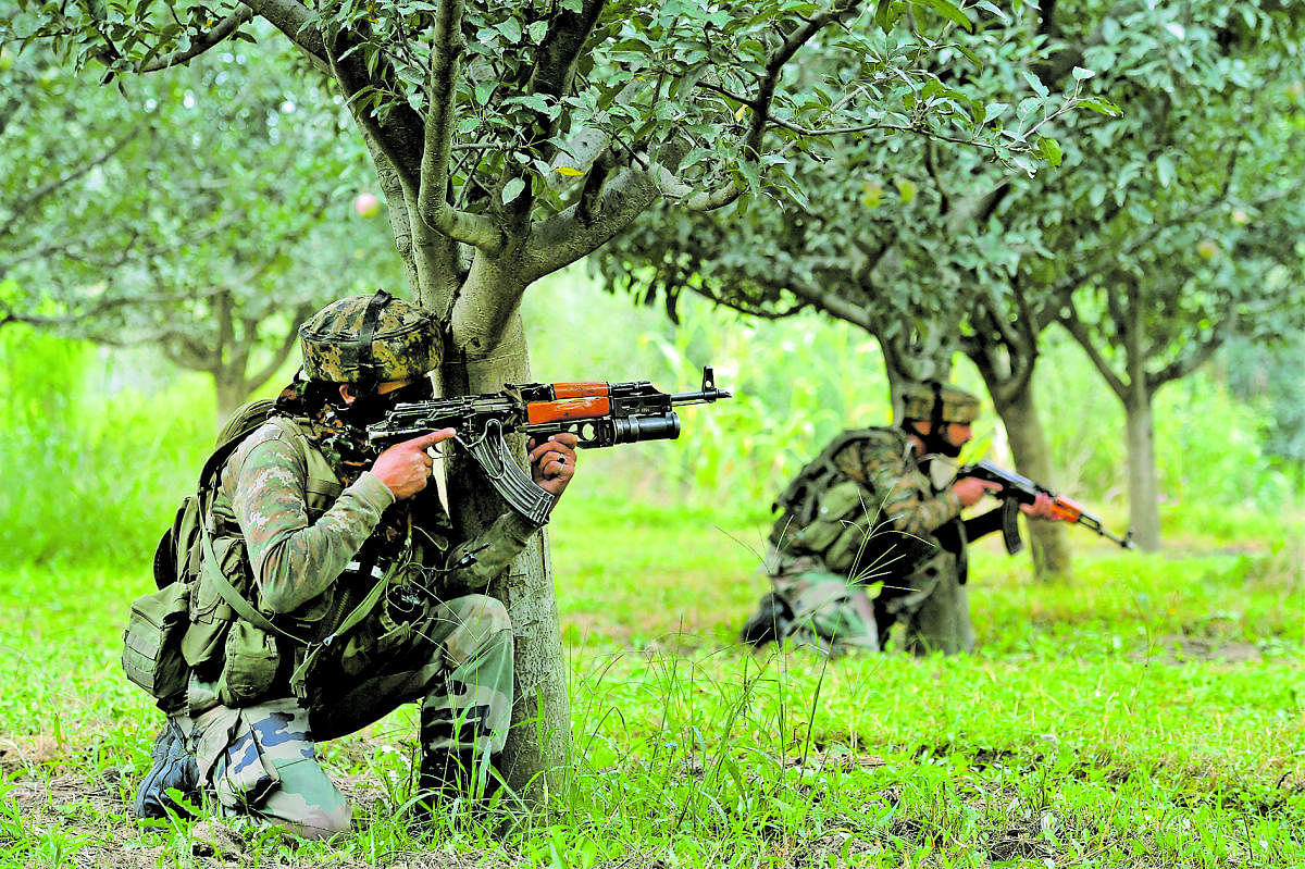 Three soldiers, two militants killed along LoC in J&K