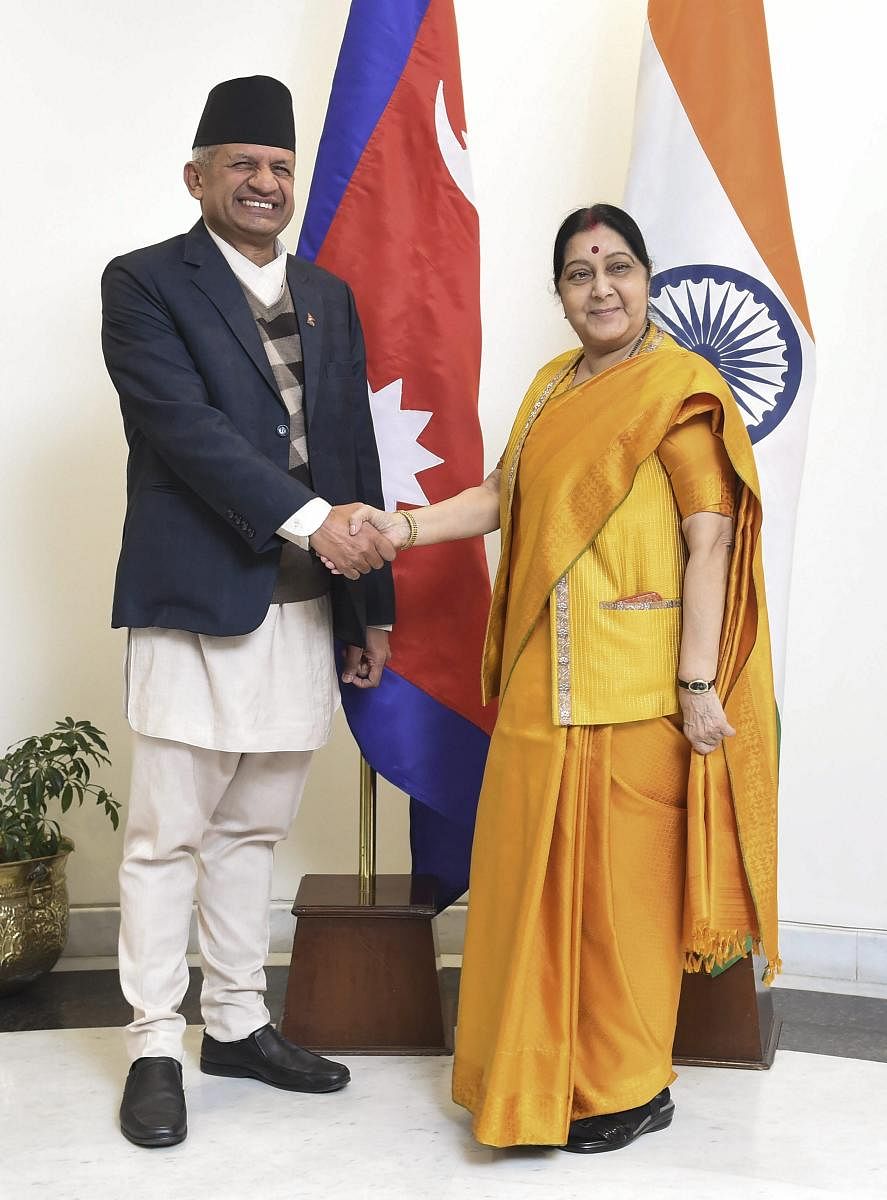 Swaraj, Nepalese FM review bilateral projects