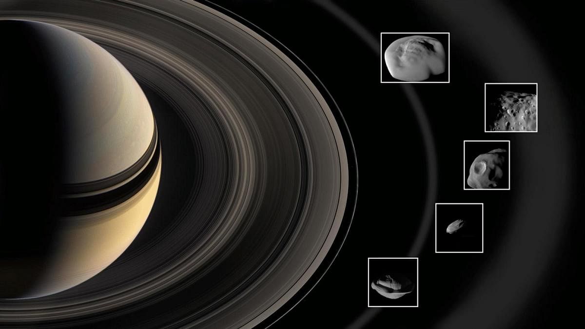 NASA spots ravioli-like moons nestled in Saturn's rings