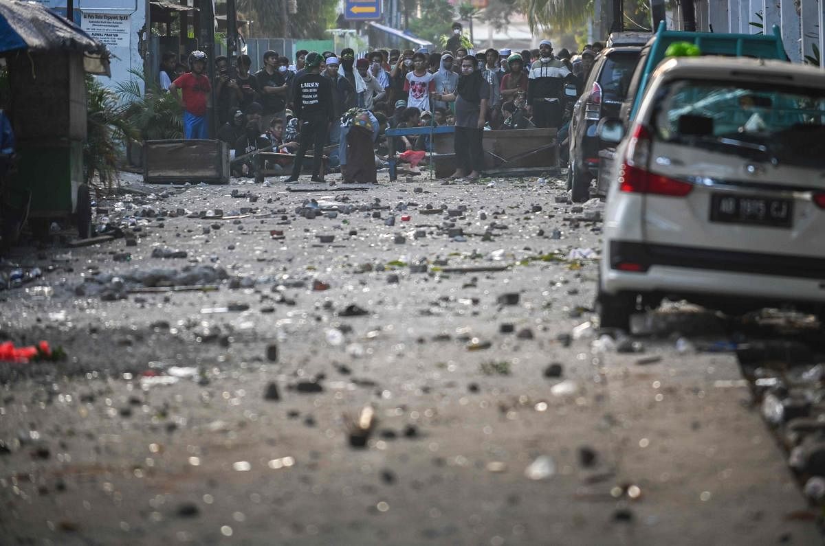 Protesters clash with Indonesian police after election