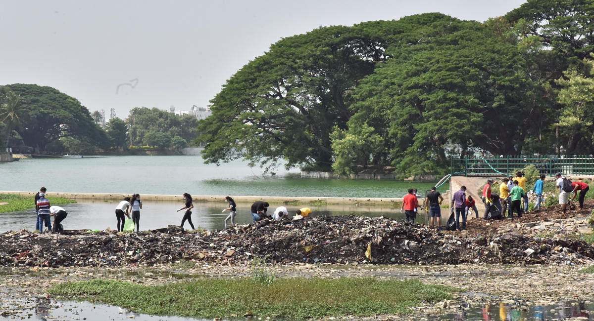 Citizens get dirty to reclaim stinking Halasuru Lake