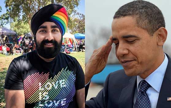Obama praises Sikh man with rainbow turban