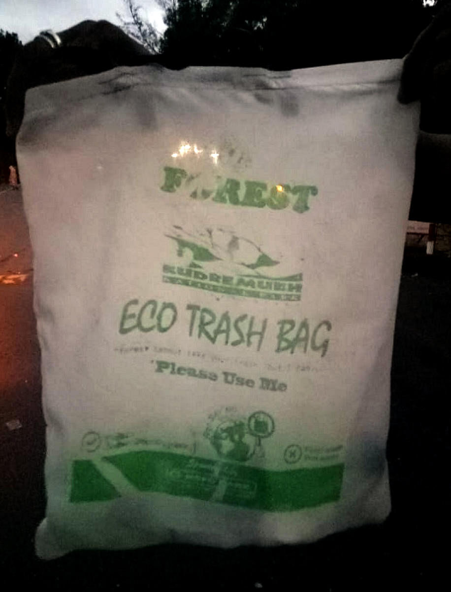 Eco trash bag tackles littering at Kudremukh 