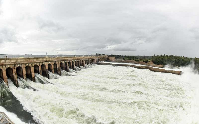 KRS dam touches 121-ft mark