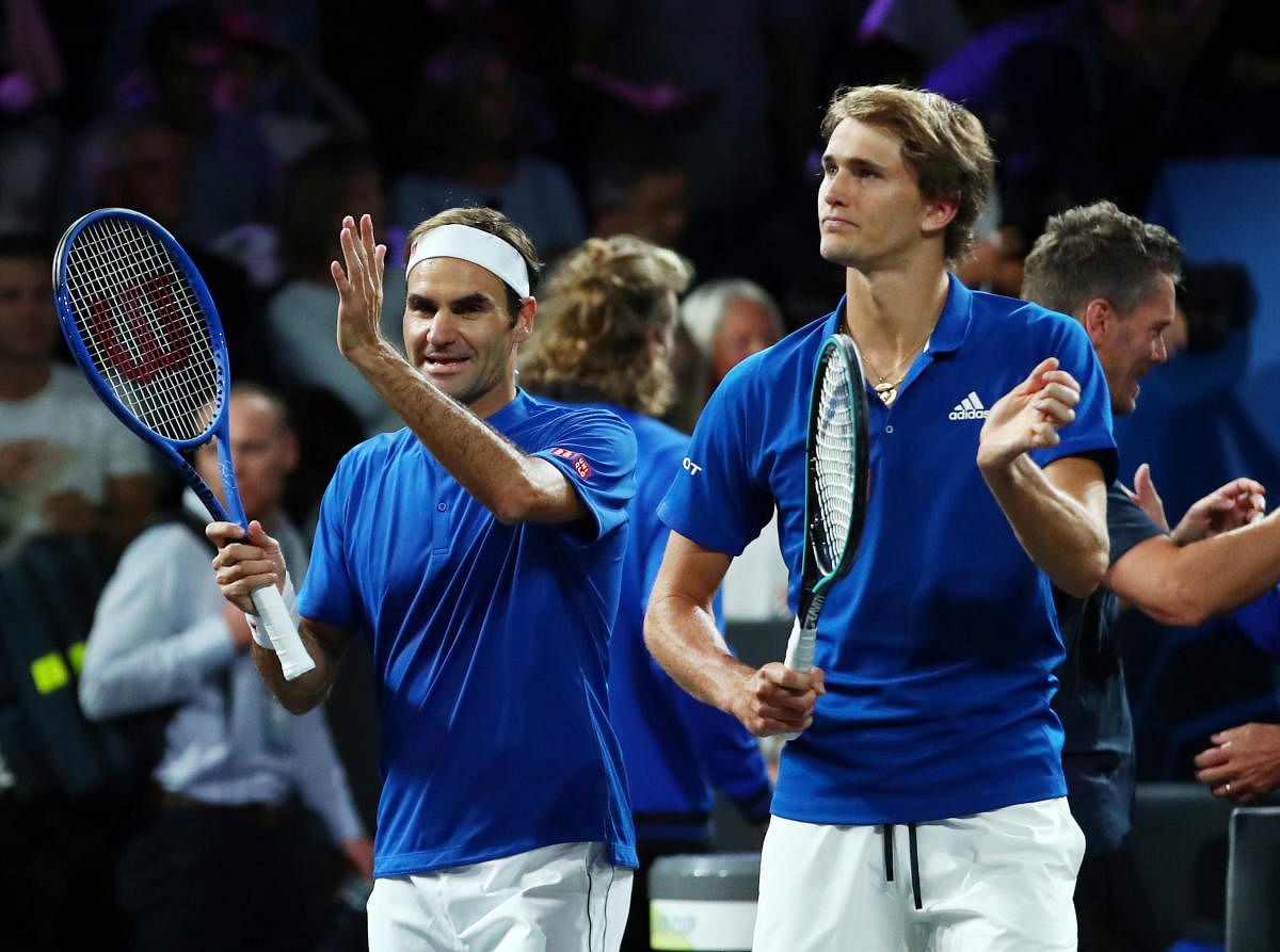 Federer-Zverev put Europe in front with gutsy win