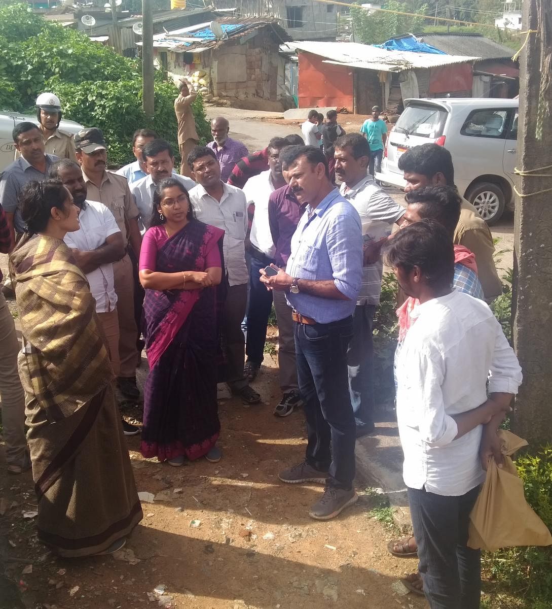 DC visits civic workers houses and tribal hamlet