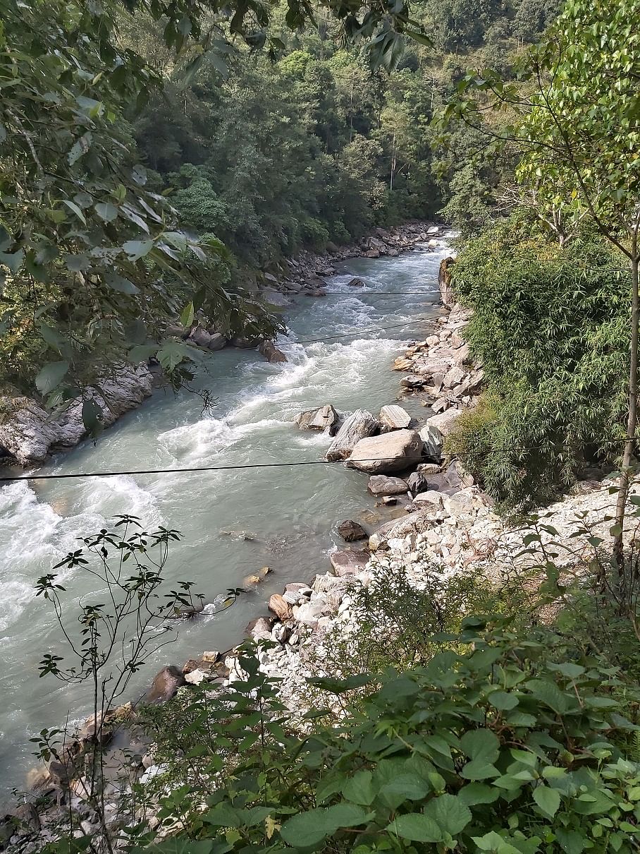 A view of Bhurungdi Khola river.
