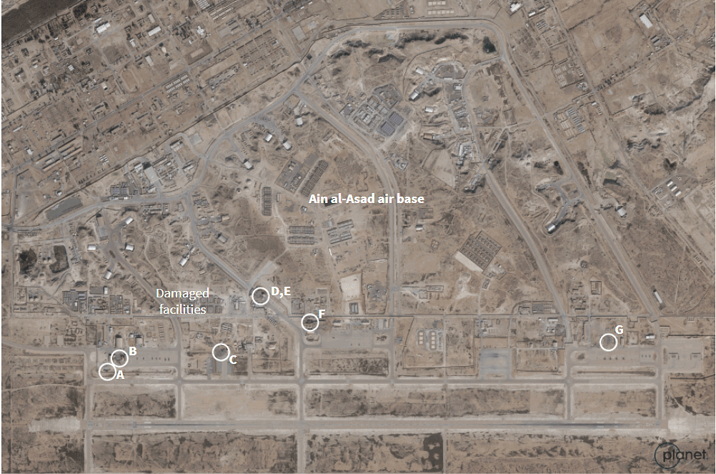 Satellite photos show damage to US base in Iraq