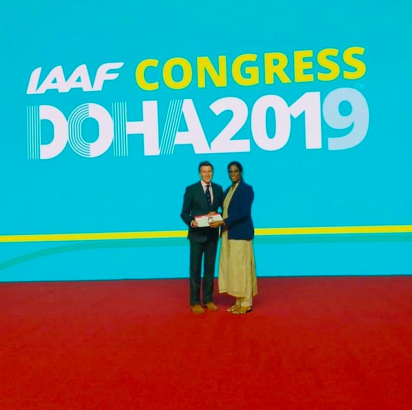 PT Usha honoured with IAAF Veteran Pin
