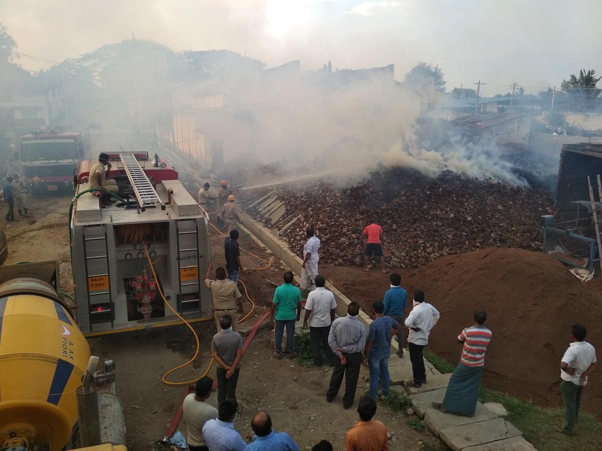Accidental fire in coir factory