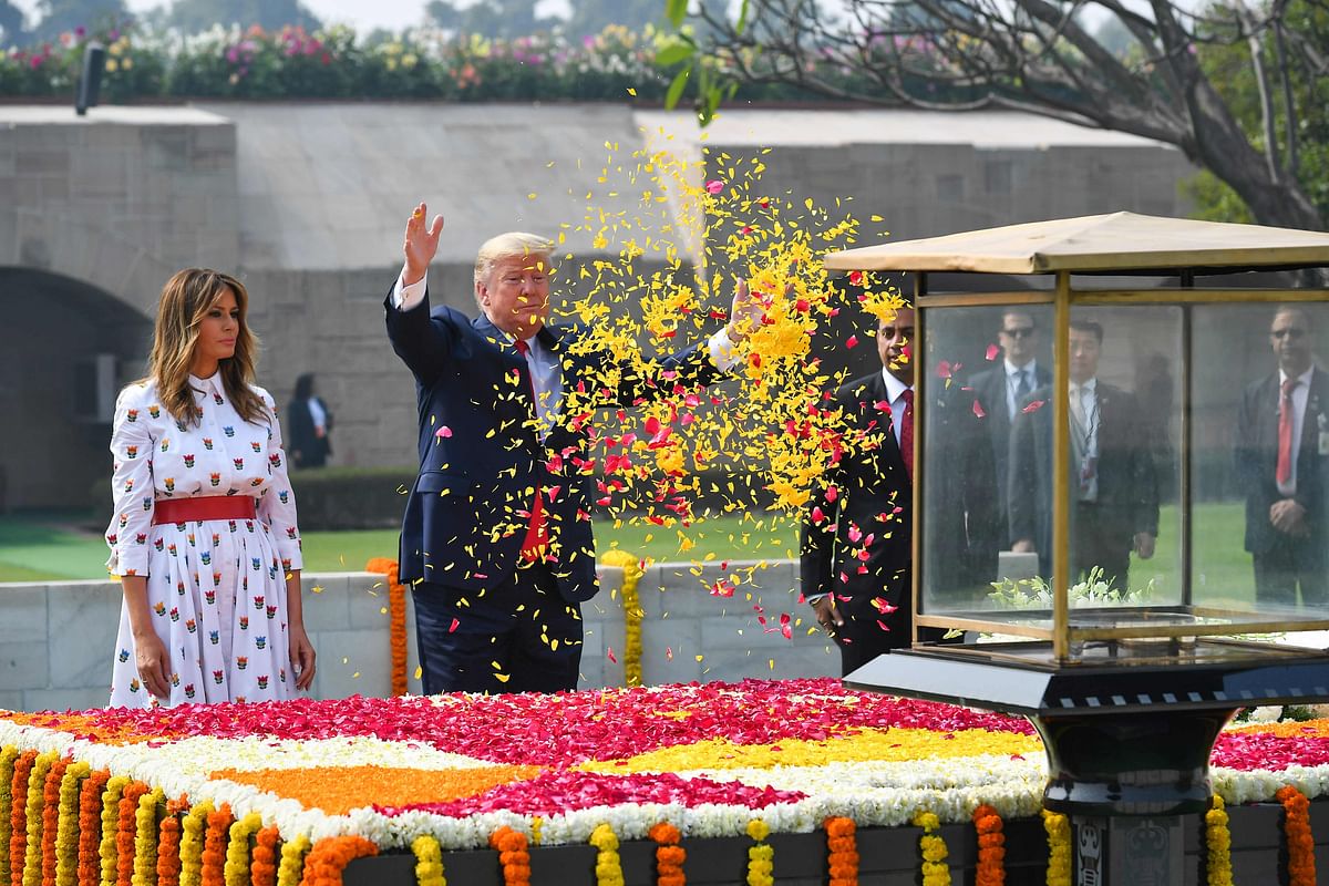 US President Donald Trump, Melania pay homage to Mahatma Gandhi at Rajghat