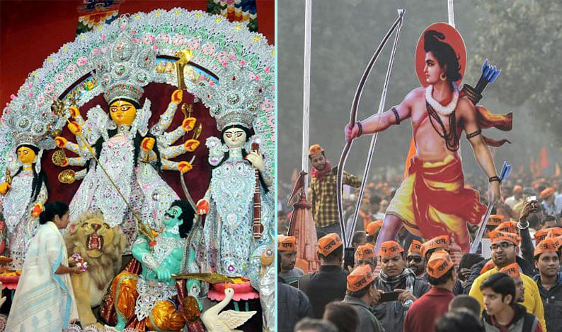 Ram, a Hindi-speaking god; Durga, Kali speak Bengali