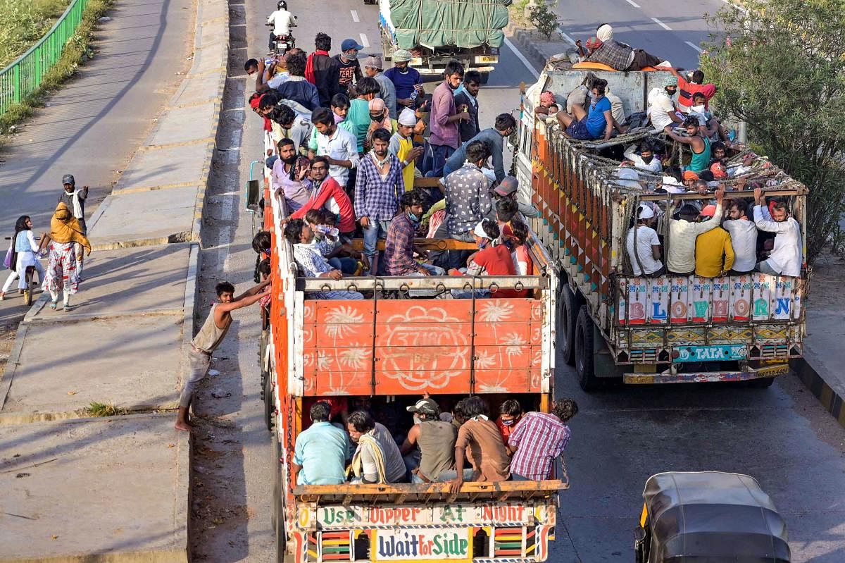 Six container trucks carrying over 500 migrants seized in UP's Muzaffarnagar