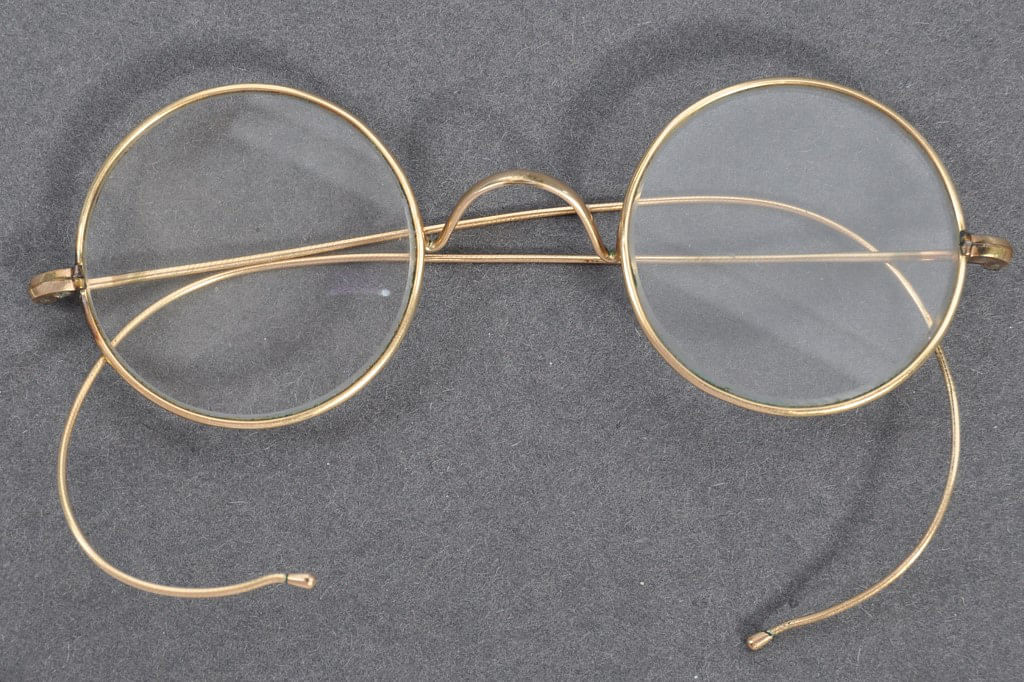 A pair of glasses that once belonged to Indian independence icon Mohandas Karamchand Gandhi. Credit: AFP