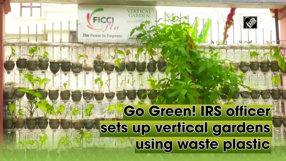 IRS officer sets up vertical gardens using waste plastic