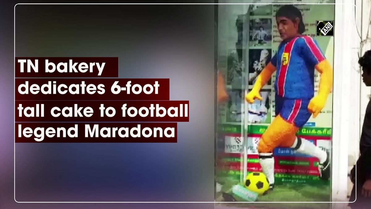 Tamil Nadu bakery dedicates 6-foot tall cake to football legend Diego Maradona
