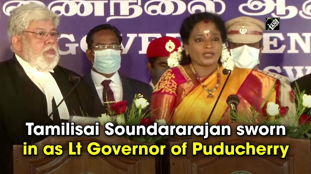 Tamilisai Soundararajan sworn in as Lt Governor of Puducherry