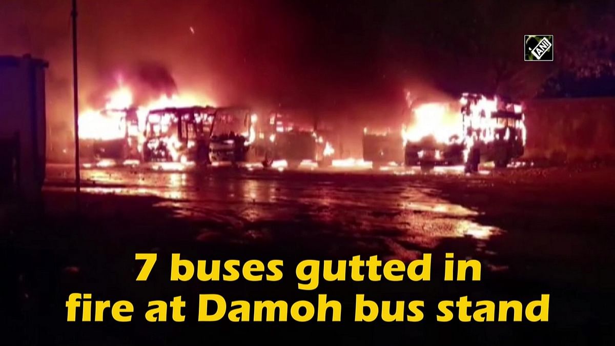 Seven buses gutted in fire at Madhya Pradesh's Damoh bus stand