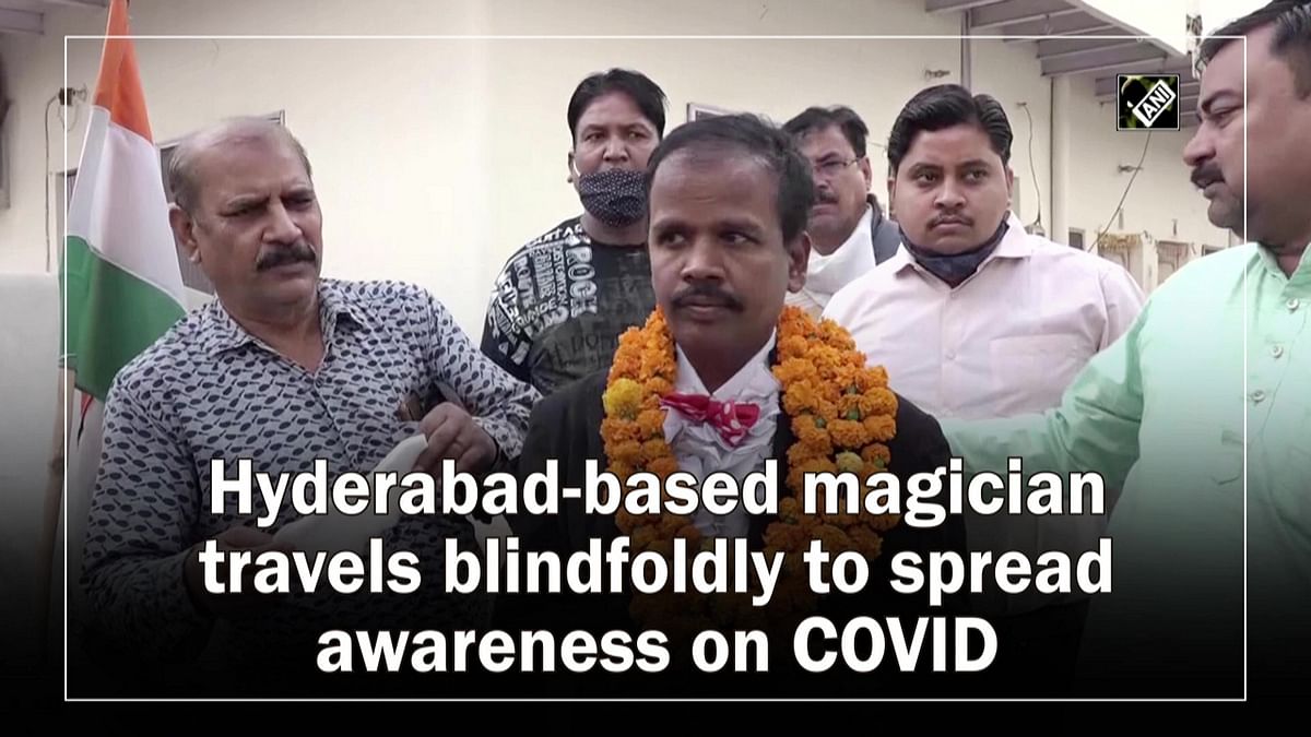 Hyderabad magician travels blindfolded, spreads Covid-19 awareness
