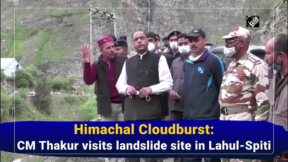 Himachal Cloudburst: CM Thakur visits landslide site in Lahul-Spiti 