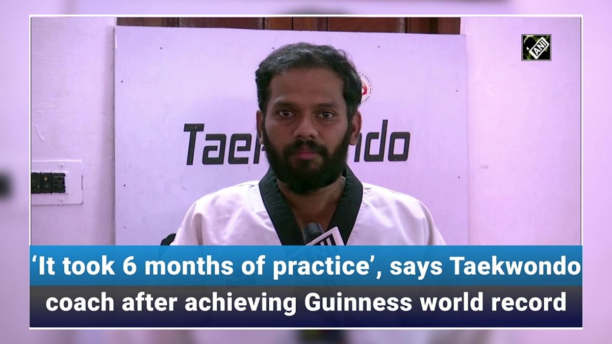 Indian Taekwondo coach achieves Guinness World Record by breaking 37 blocks in one minute