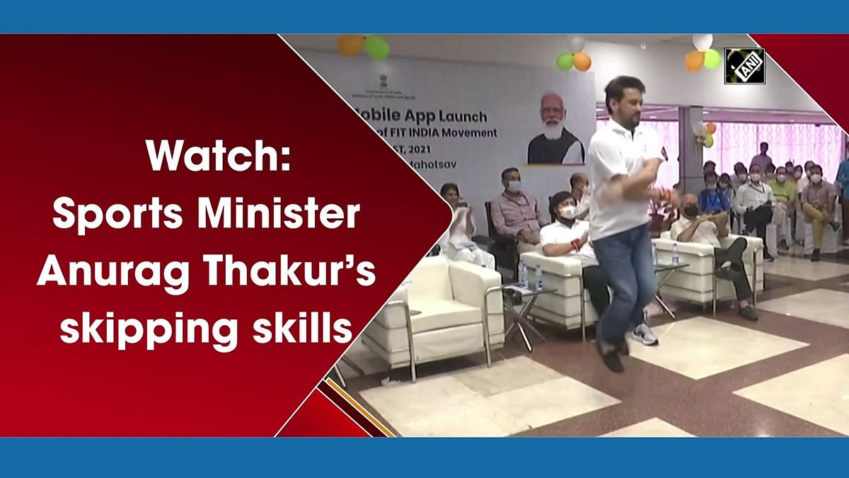 Watch: Sports Minister Anurag Thakur’s skipping skills