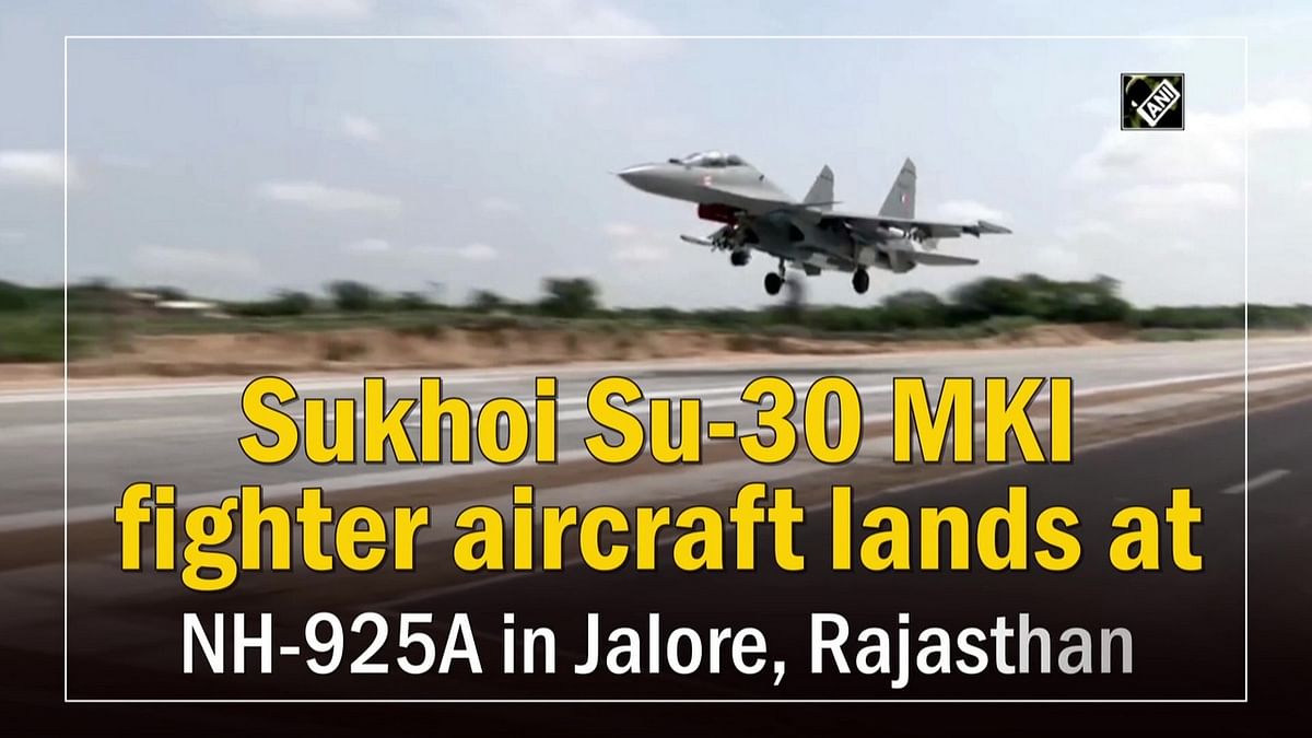 Watch: Sukhoi Su-30 MKI fighter aircraft lands at NH-925A in Jalore, Rajasthan