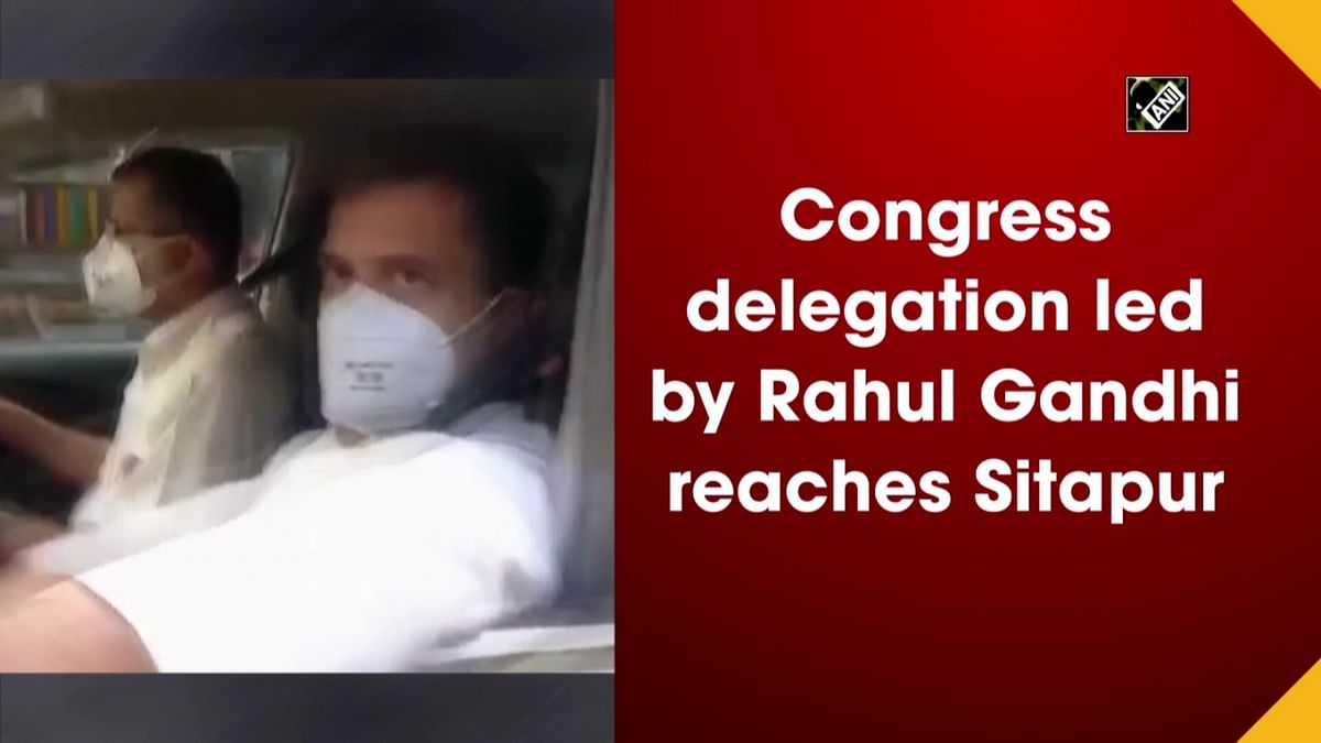 Congress delegation led by Rahul Gandhi reaches Sitapur