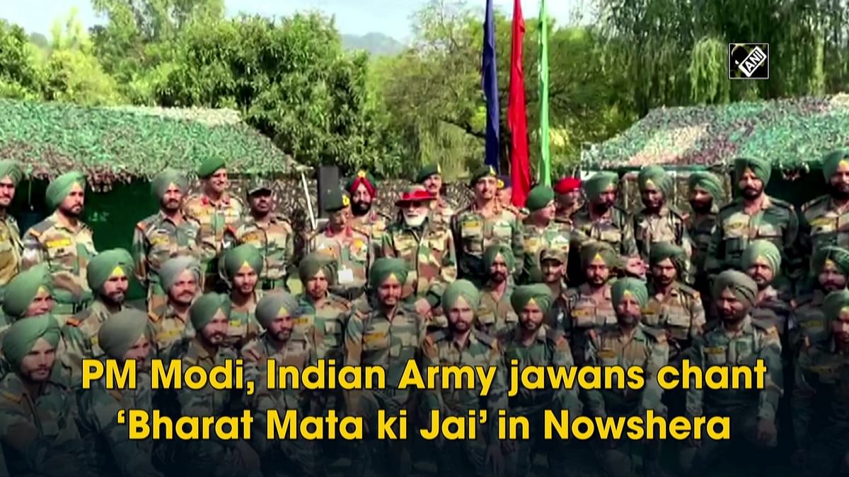 PM Modi, Indian Army jawans chant ‘Bharat Mata ki Jai’ in Nowshera 