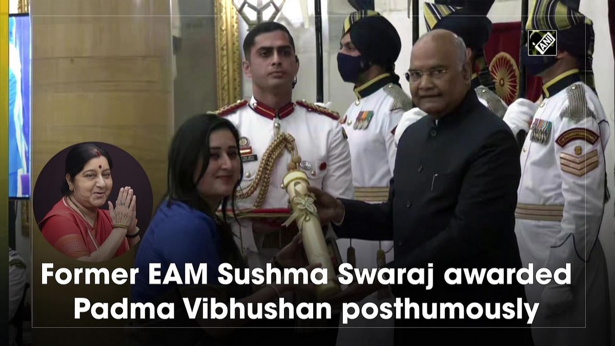 Former EAM Sushma Swaraj awarded Padma Vibhushan posthumously