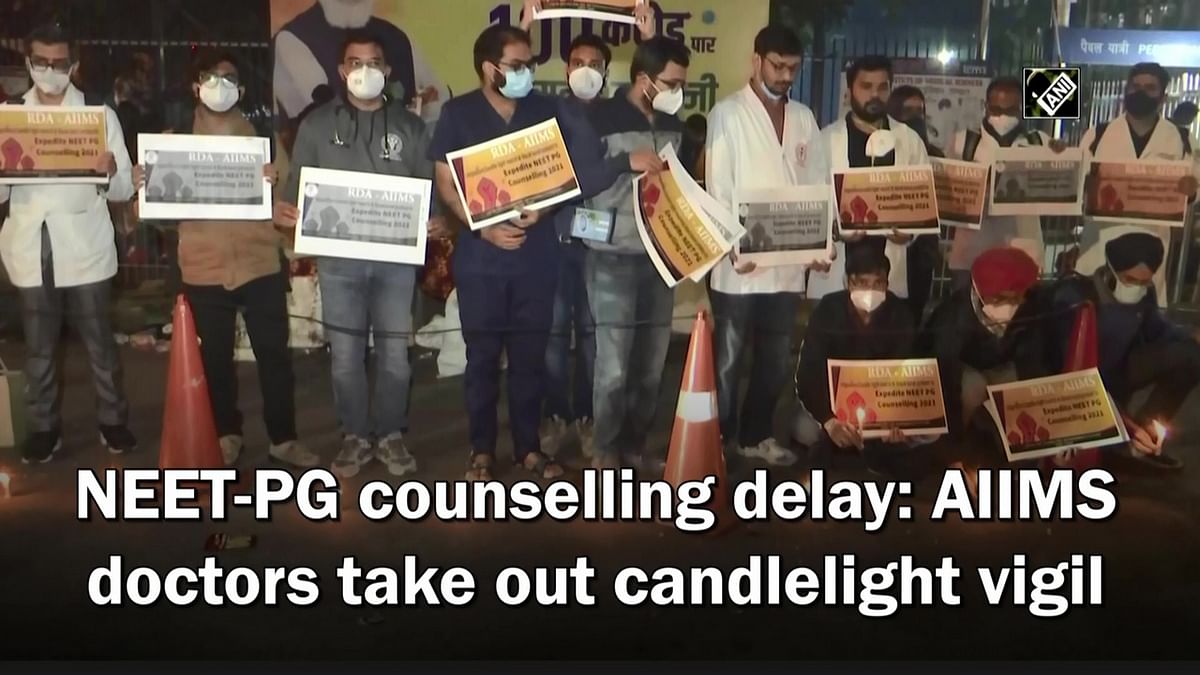 NEET-PG counselling delay: AIIMS doctors take out candlelight vigil