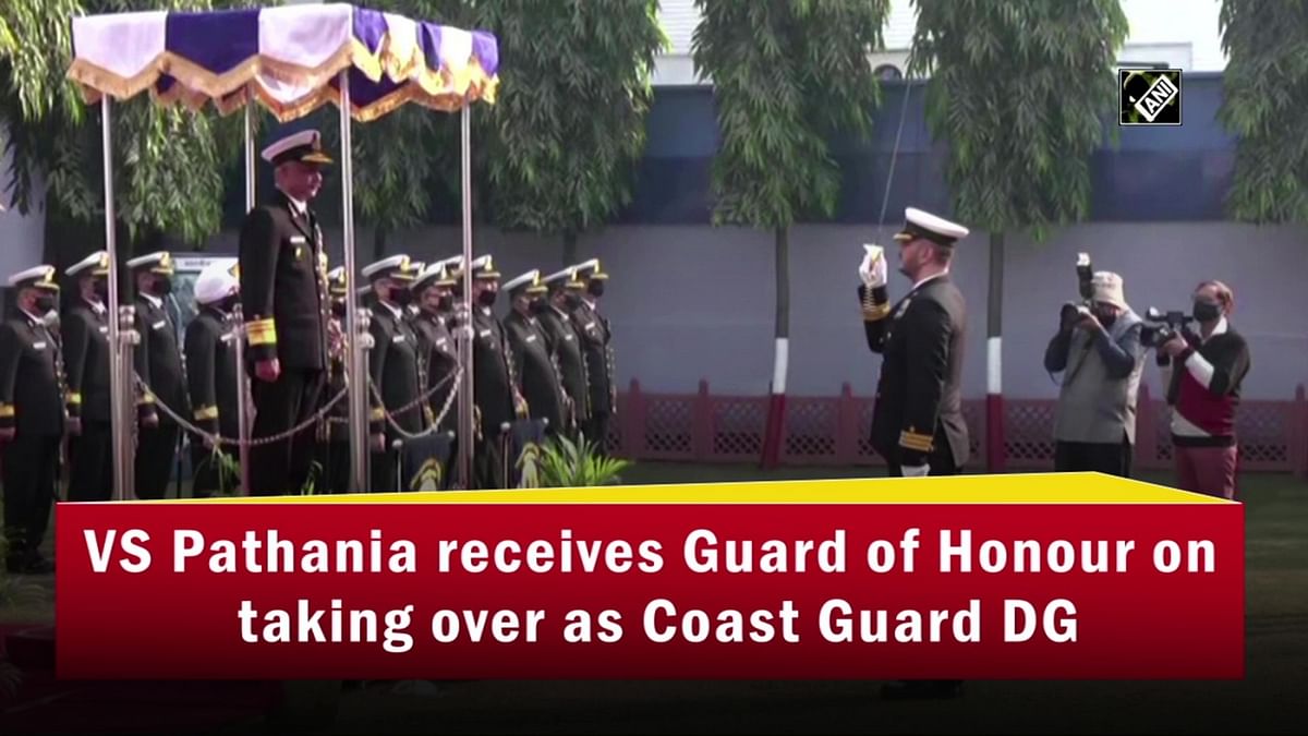 V S Pathania receives Guard of Honour on taking over as Coast Guard DG