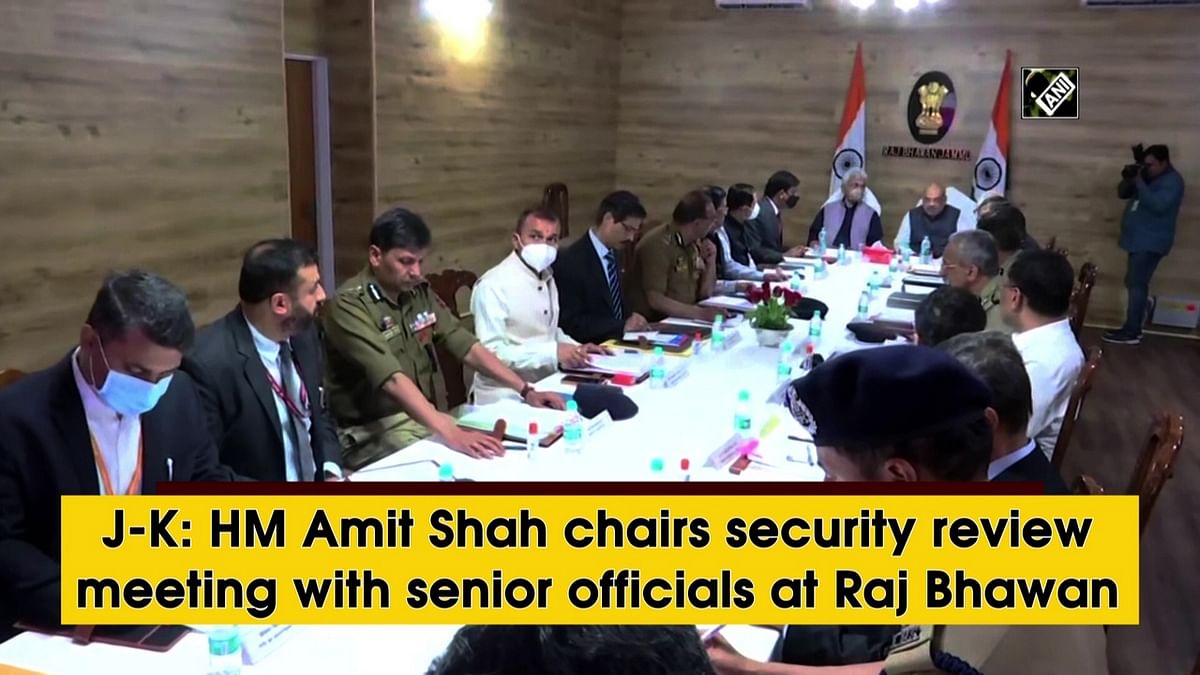J&K: HM Amit Shah chairs security review meeting with senior officials at Raj Bhawan