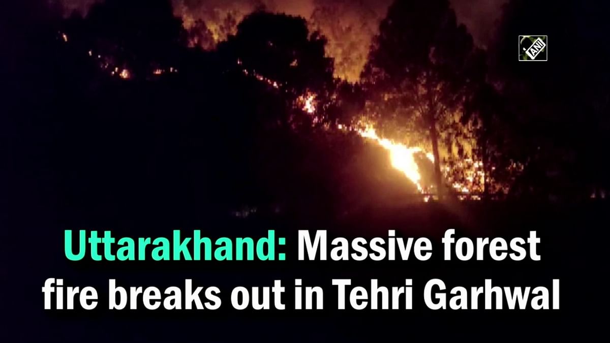Uttarakhand: Massive forest fire breaks out in Tehri Garhwal 