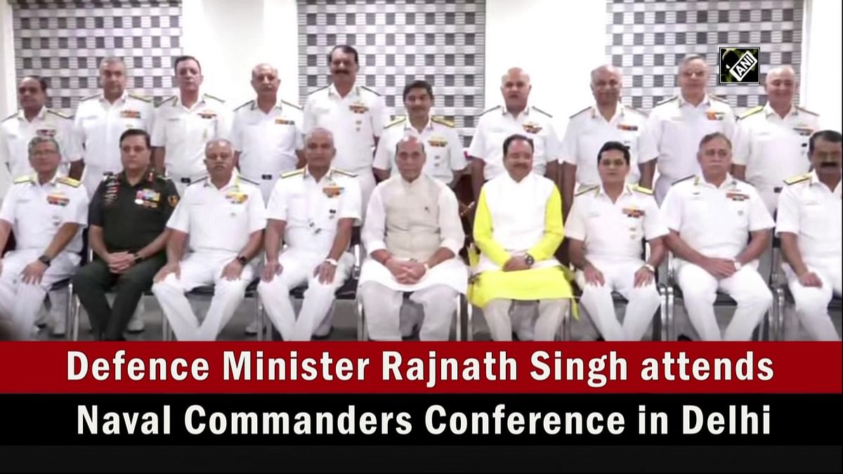 Defence Minister Rajnath Singh attends Naval Commanders Conference in Delhi