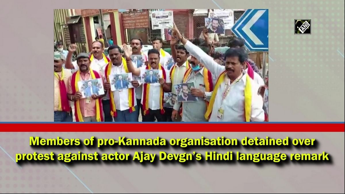 Karnataka Rakshana Vedike members detained over protest against Ajay Devgn’s Hindi remark