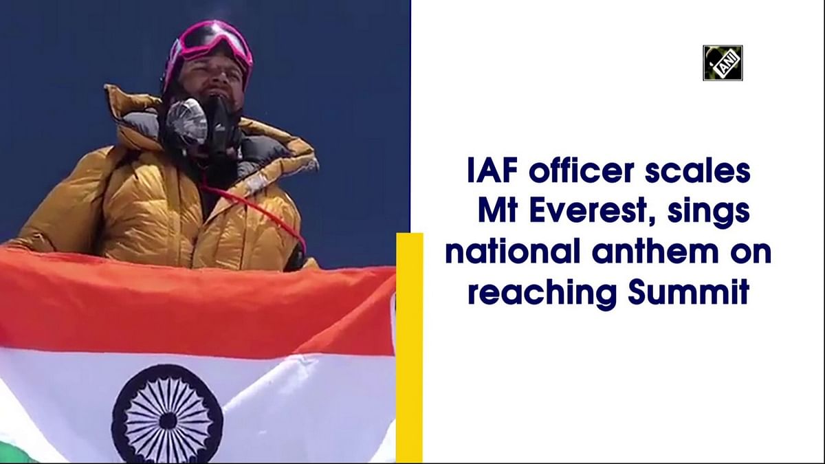 IAF officer scales Mt Everest, sings national anthem on reaching Summit
