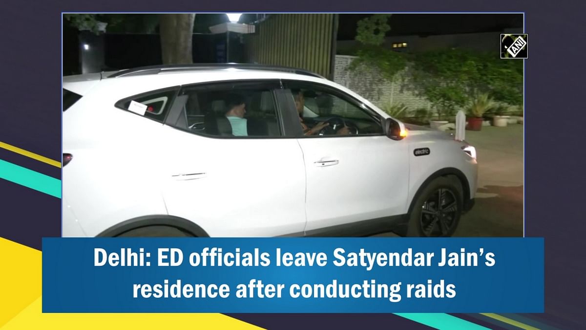 Delhi: ED officials leave Satyendar Jain’s residence after conducting raids