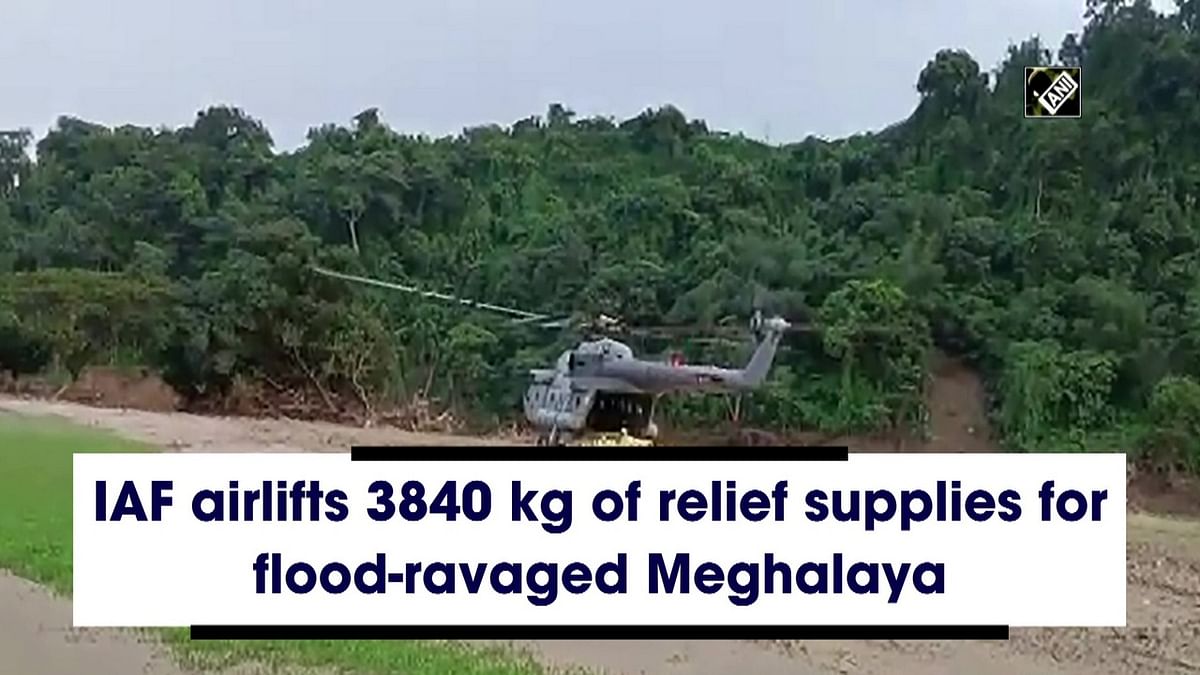 IAF airlifts 3840 kg of relief material for flood-hit Meghalaya