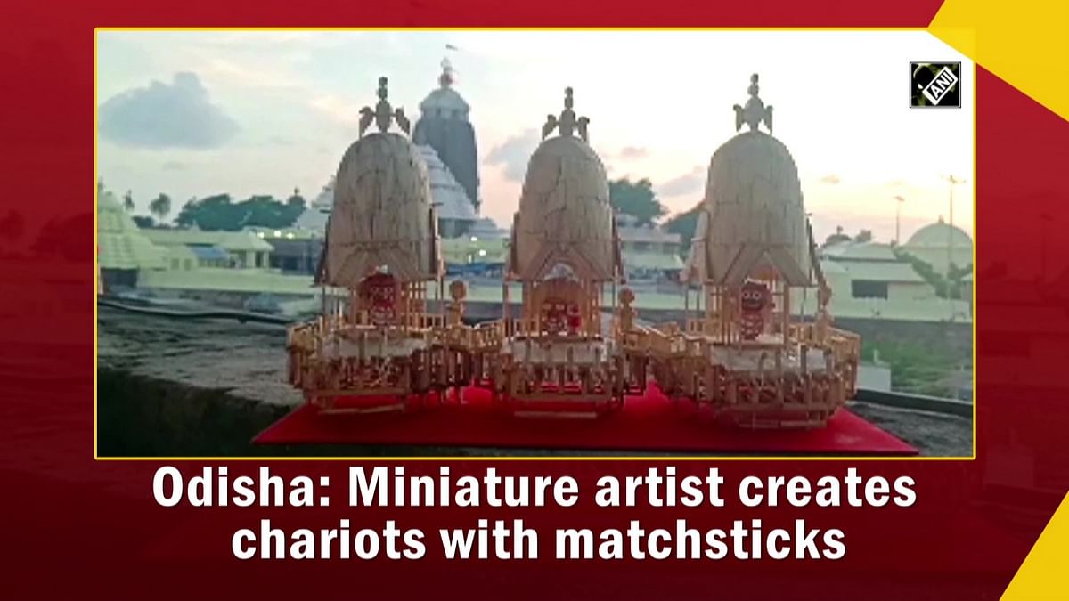Odisha: Miniature artist creates chariots with matchsticks